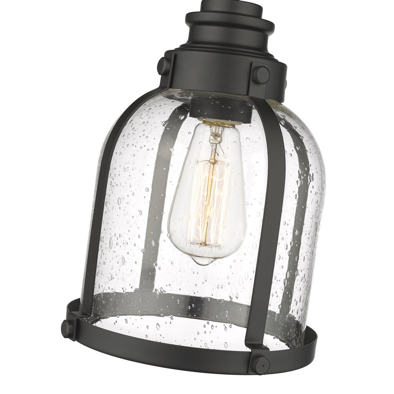 Luminaire suspendu en forme de dôme à 1 lumière Barbour, H 59 po x l 8,75 po x P 8,75 po, Noir mat