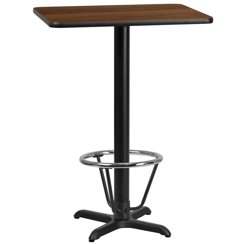 Plateau de table rectangulaire en stratifié basque et base à pied basque, H 43,125 po x l 24 po x p 30 po, Grey