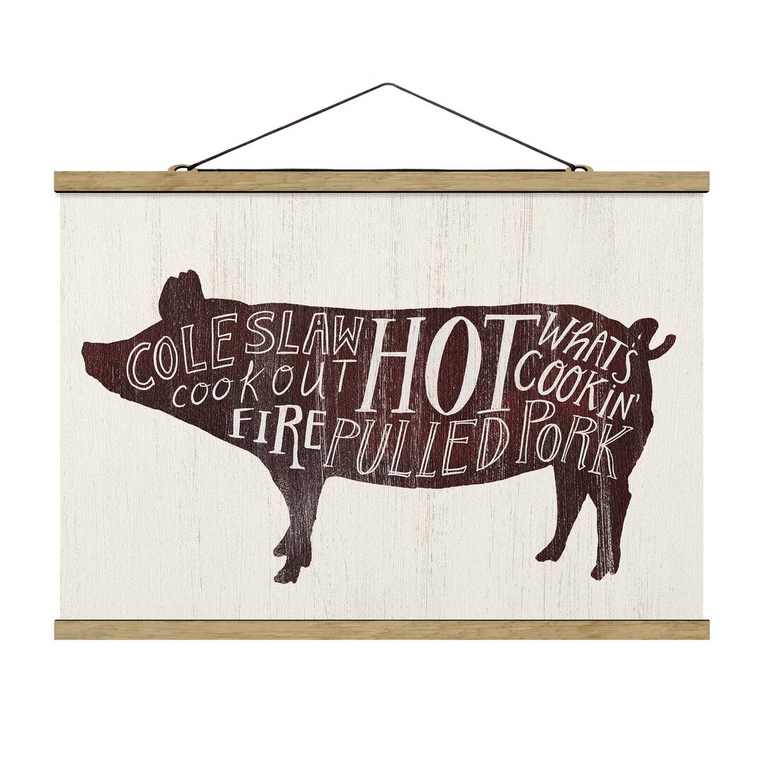 Stoffbild Farm BBQ – Pig