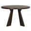 Table de salle à manger Kiana, bois d'hévéa massif brun foncé moderne, ronde 47 po