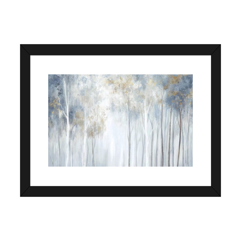 «Forest Magic» par Eva Watts - reproduction d'art, H 24 po x l 32 po x P 1 po, Papier encadré noir, Blanc