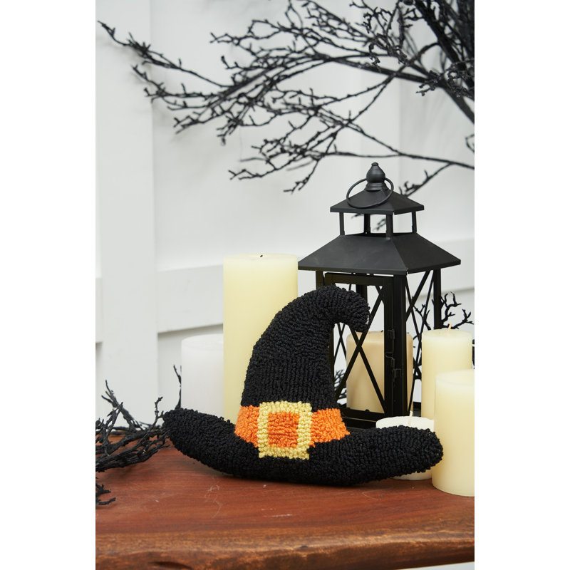 Halloween Witch Hat Shaped Hooked Pillow, Witch Hat