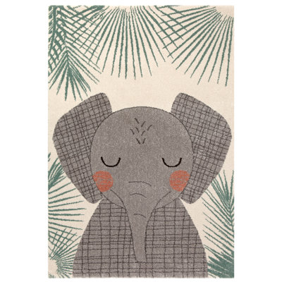 Cate Polypropylene Green/Grey Indoor Rug