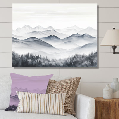 «Morning Fog Mountain Wonder», art mural montagnes