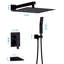 12" Shower Head Matte Black Style - Balanced, Ceramic Disc, Handheld, Wall Mounted Bath Fixture Kit 12", Disc System