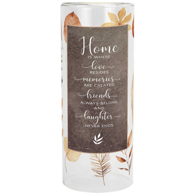 10'' H Glass Tabletop Pillar with Candle Included