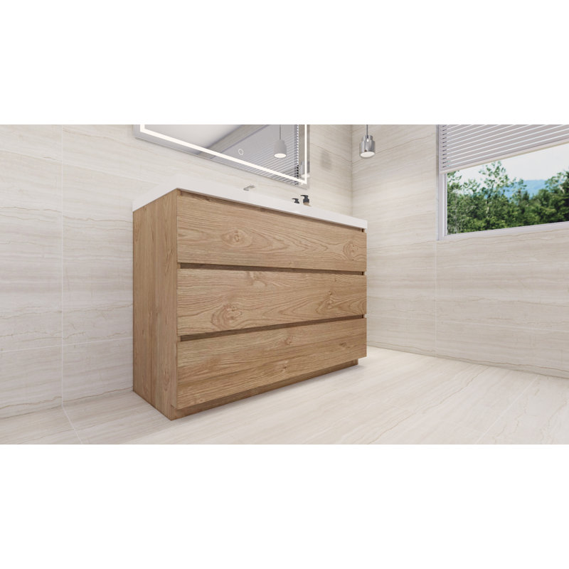 Ensemble de meuble-lavabo simple 48 po, Chêne de la Nouvelle-Angleterre