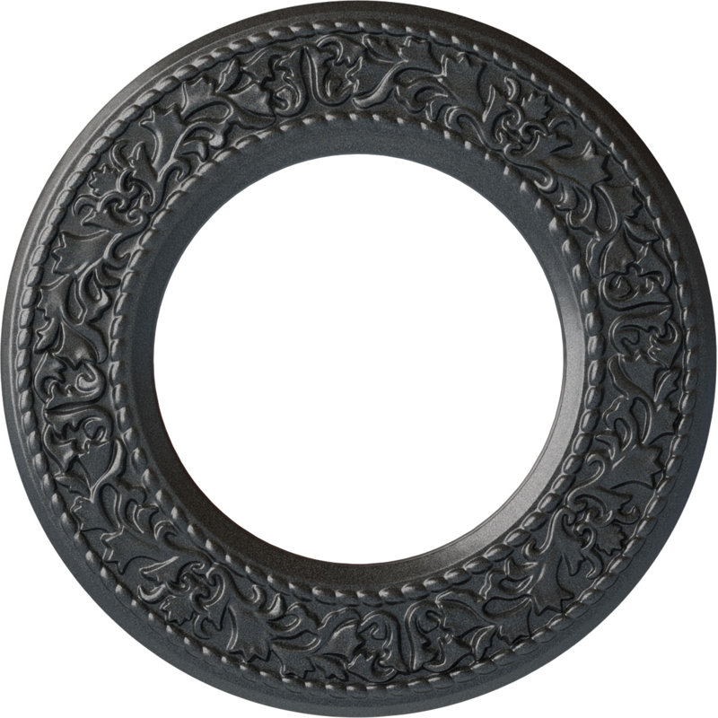 Médaillon de plafond Blackthorn Endurathane, P 13 3/8 po x P 7 1/2 po x P 3/4 po (convient aux auvents jusqu'à 7 1/2 po), fini étain peint à la main