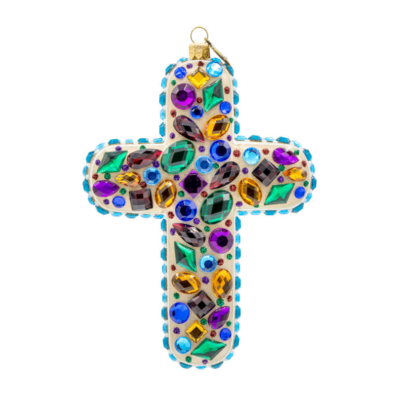 Ornement en forme de croix bejewelée