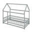 Lit simple en bois avec clôture-505989332