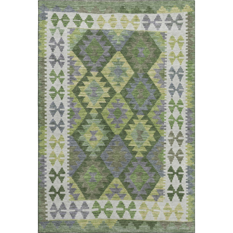 Premium Machine Washable Mayfield AMF1915 Tribal Rug, Rectangle 10' x 14'