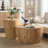 Vintage Barrel Shaped Coffee Table with Storage, High-Quality Fir Wood and MDF, Durable and Aesthetically Pleasing-979587282