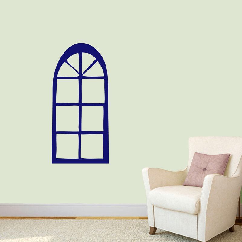 Décalcomanie murale fenêtre arched Rex, Bleu marine
