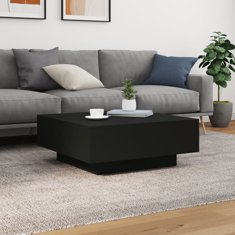 Bronda Four Leg Coffee Table, Black, 31cm H x 80cm W x 80cm D