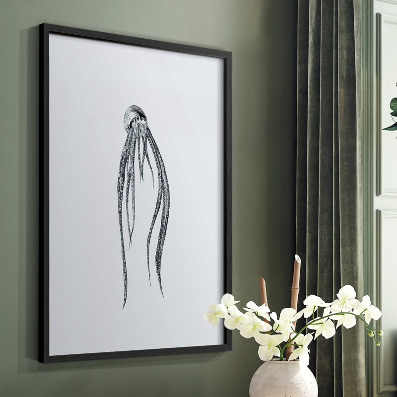 Marine Life I Framed Print - Solid Wood, Black, 28" H x 22" W
