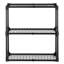 Tablette de rangement robuste avec couvercle - polyvalente pour la maison, entreposée 110 lb par tablette, capacité totale de 330 lb pour une grille de bureau à 3 tablettes, noir