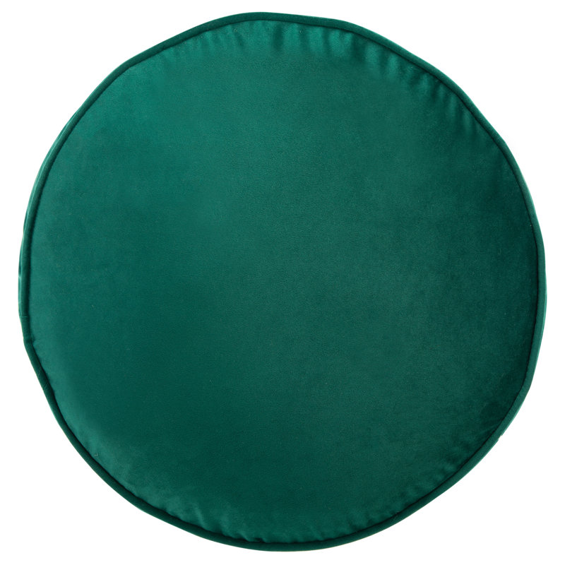 Emerald Green Round Velvet Floor Pillow with Handle