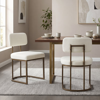  Modern Metal Frame Upholstered Dining Chair