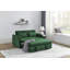Canapé-lit convertible moderne de 55 po avec 2 poches pour accoudoirs amovibles, canapé-lit en velours avec lit escamotable, 2 coussins et dossier ajustables pour le salon, accoudoirs à motif quadrillé -1273060562