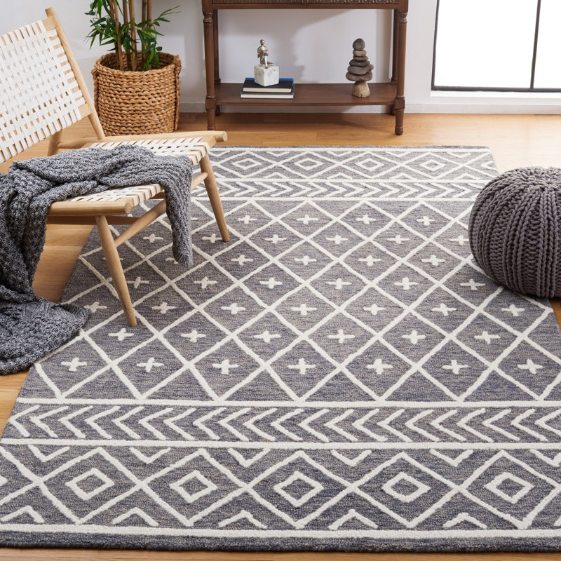 Metro Hand Tufted Wool And Cotton With Latex Southwestern Rug, Rectangle 5' x 8'