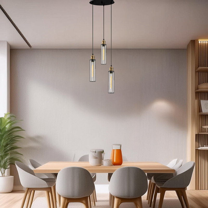 Luminaire suspendu cylindrique à 3 lumières Kady