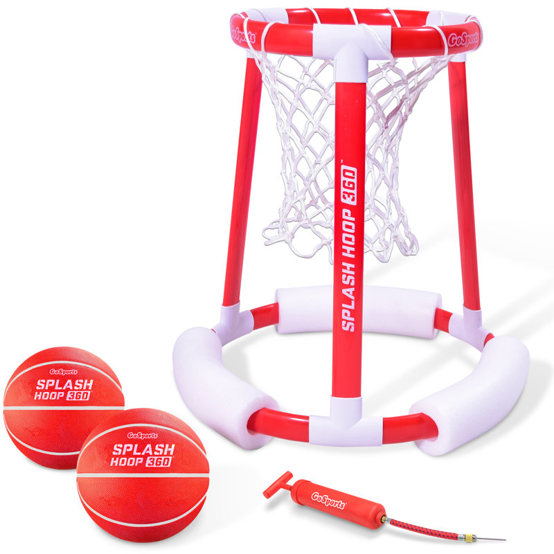 Splash Hoop 360 Floating Pool Basketball Game, Red