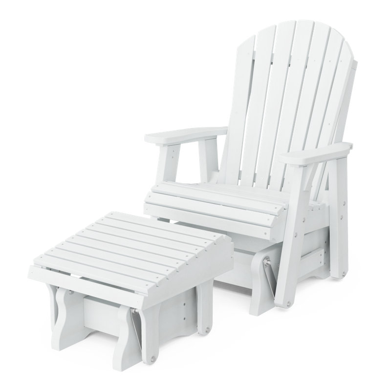 Fauteuil oscillant simple avec repose-pieds Delja, Bleu