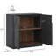 Buffet avec portes et tablette en bois, ébène-209869523
