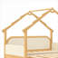 Lit pour enfant fonctionnel et simple, construction en bois de style maison avec rails de coussin doux, finition blanche