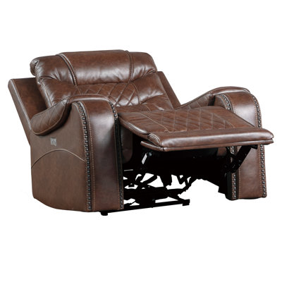 Natilynn Faux Leather Power Recliner