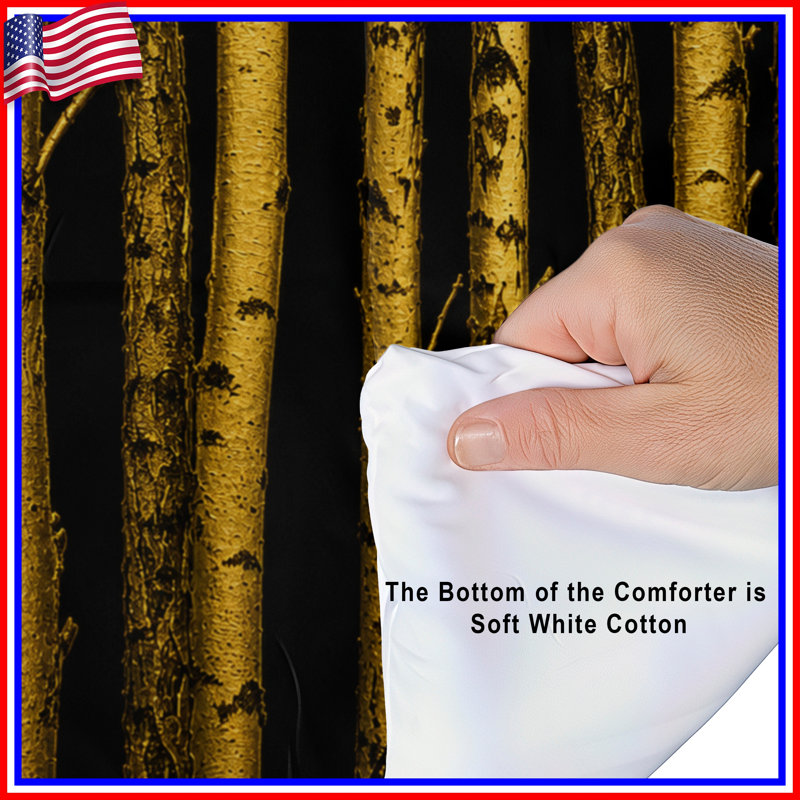 Golden Birch Trees Comforter, King