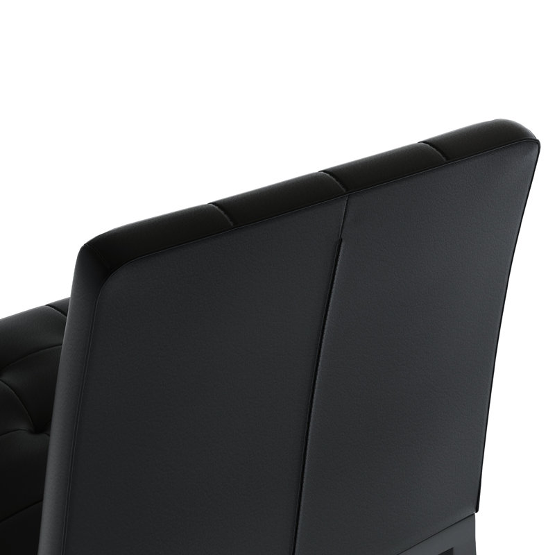 Tabouret de bar en polyuréthane noir avec structure en métal robuste, siège en éponge épaisse pour le confort, bar adapté, structure à pieds avec 2 chaises, établissements de salle à manger raffinés (2 pièces