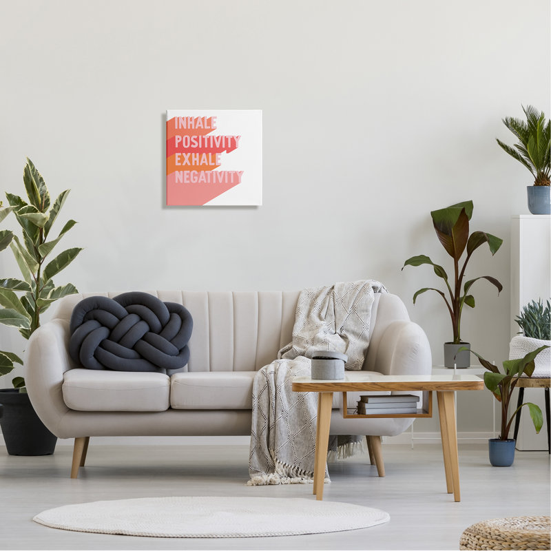 "Inhale Exhale Motivation" cmw-002, art mural personnalisé, Oui, Toile tendue, H 17 po x l 17 po