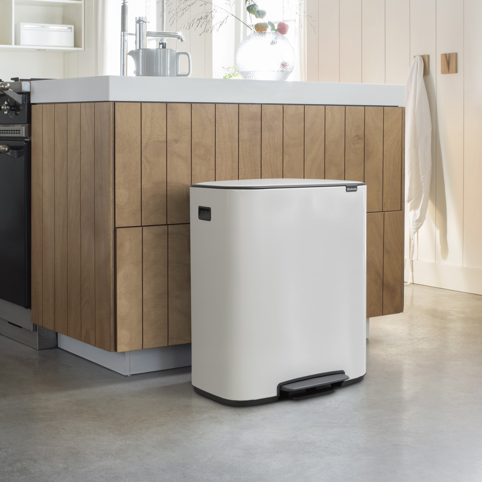 Brabantia Bo Step Dual Recycling Can, White