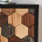 Distressed Storage Cabinet with Honeycomb Pattern