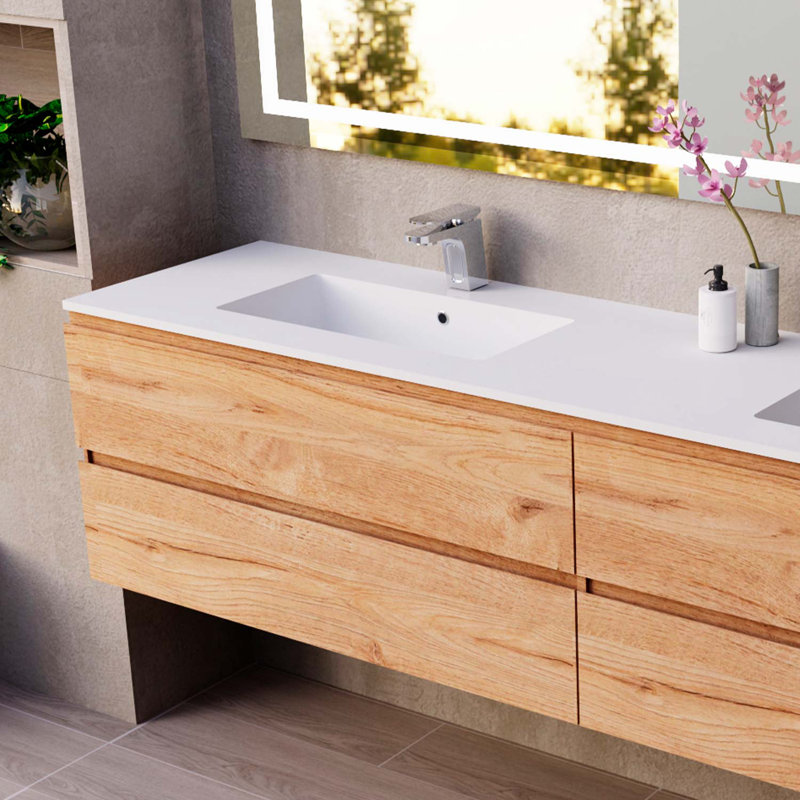 Armoire-lavabo 80 po avec lavabo Matt Toscana DAX Pasadena, Chêne