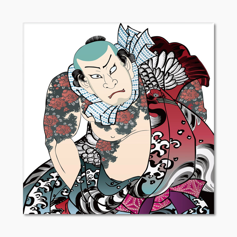 Art japonais sur toile, art japonais sur toile, H 36 po x l 36 po x P 1 po, Toile tendue