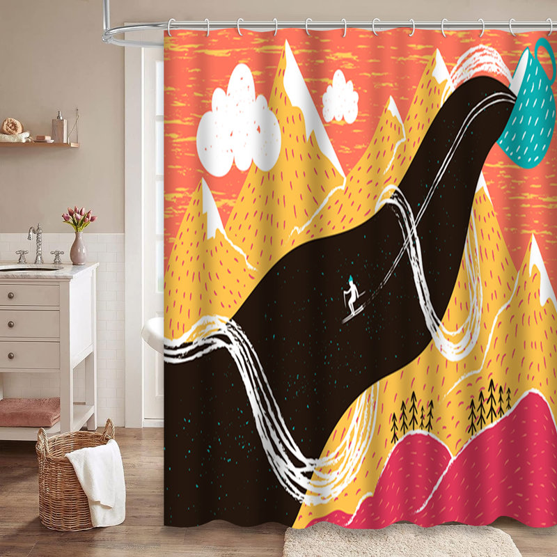 Rideau de douche avec 12 crochets, L 72 po x l 72 po