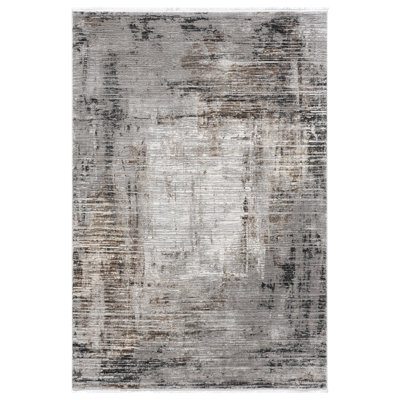 Gints Collection Light Gray Abstract Area Rug