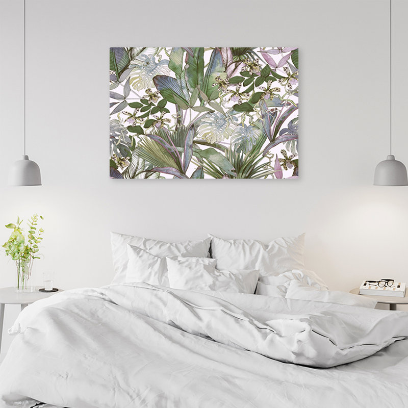 The Tropical Monstera Leaves - Wrapped Canvas Print, 80cm H x 120cm W