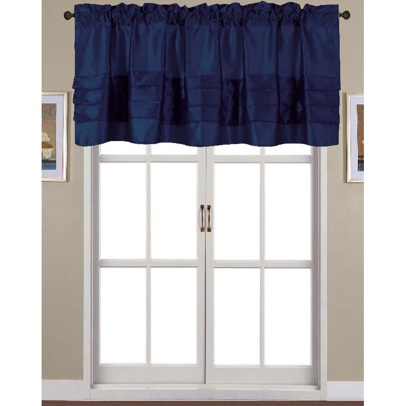 Stolz Solid Colour Tailored Window Valance, Navy