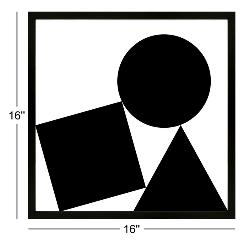 Shapes Stack Print, Black Framed, 16" H x 16" W