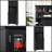 Black Buffet with Hutch - Kitchen Pantry Storage Cabinet with Framed Glass Doors, Drawer & Microwave Space-480835623