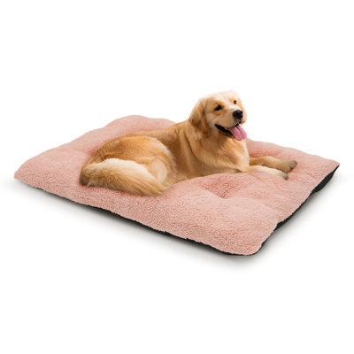 Plush Dog Bed, Fluffy Dog Cage Bed, Washable Mat with Non-Slip Bottom for Dogs