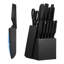 Ensemble de couteaux de cuisine avec bloc et aiguiseur, ensemble de couteaux allemand en acier inoxydable à haute teneur en carbone de 15 pièces, coutellerie de cuisine avec poignée ergonomique en PP, tige d'affûtage et bloc en bois, pour les cuisiniers amateurs