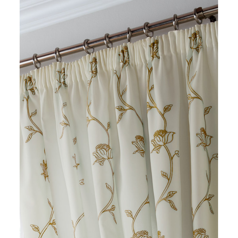 Cathryn Semi Sheer Curtain Pair, Latte, 140 W x 183 D cm