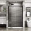 Cabine de douche 48 po x 72 po - Porte coulissante double, verre trempé, cadre noir mat, instruments en acier inoxydable l 48 po x H 72 po, noir transparent, fils