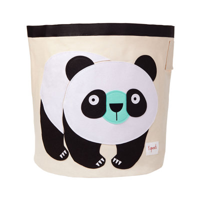 3 Sprouts - Panier de rangement en toile - Panier à linge et à jouets pour bébé et enfants - Panda