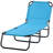 Sky Blue Chaise Lounge Pool Chair - 5-Recline Levels, Lightweight Steel, Outdoor Sun Tanning, Fits Beach, Yard, Patio Beach Folding Reclining With 5 Settings, Steel Frame, For Enjoyment