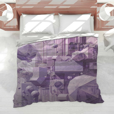 Édredon à motif géométrique mauve